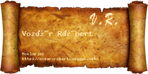 Vozár Róbert névjegykártya