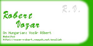 robert vozar business card